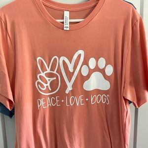 Peace ✌️ love ❤️ and Dogs 🐶 T-shirt
